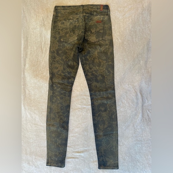 7 For All Mankind Floral Patterned The Skinny Jeans Sz25 - Picture 7 of 8